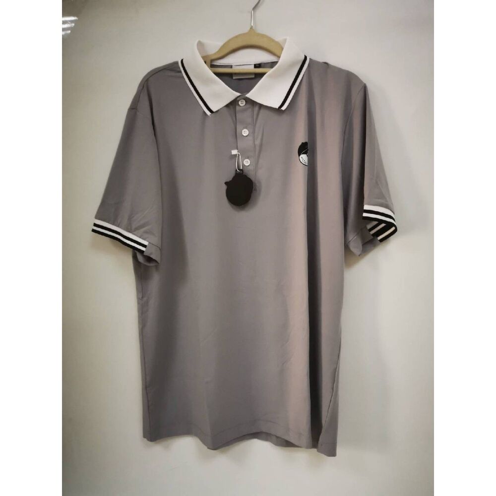 Malbon Men Summer New Golf Polo Shirt Short Sleeve Lapel Casual Sports Top